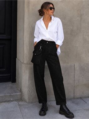 Jennifer Auclaie Utility Houndstooth Pants